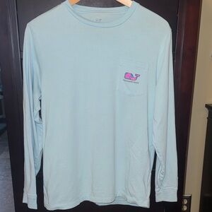 Vineyard Vines Men's Pastel Blue Long Sleeve Tee